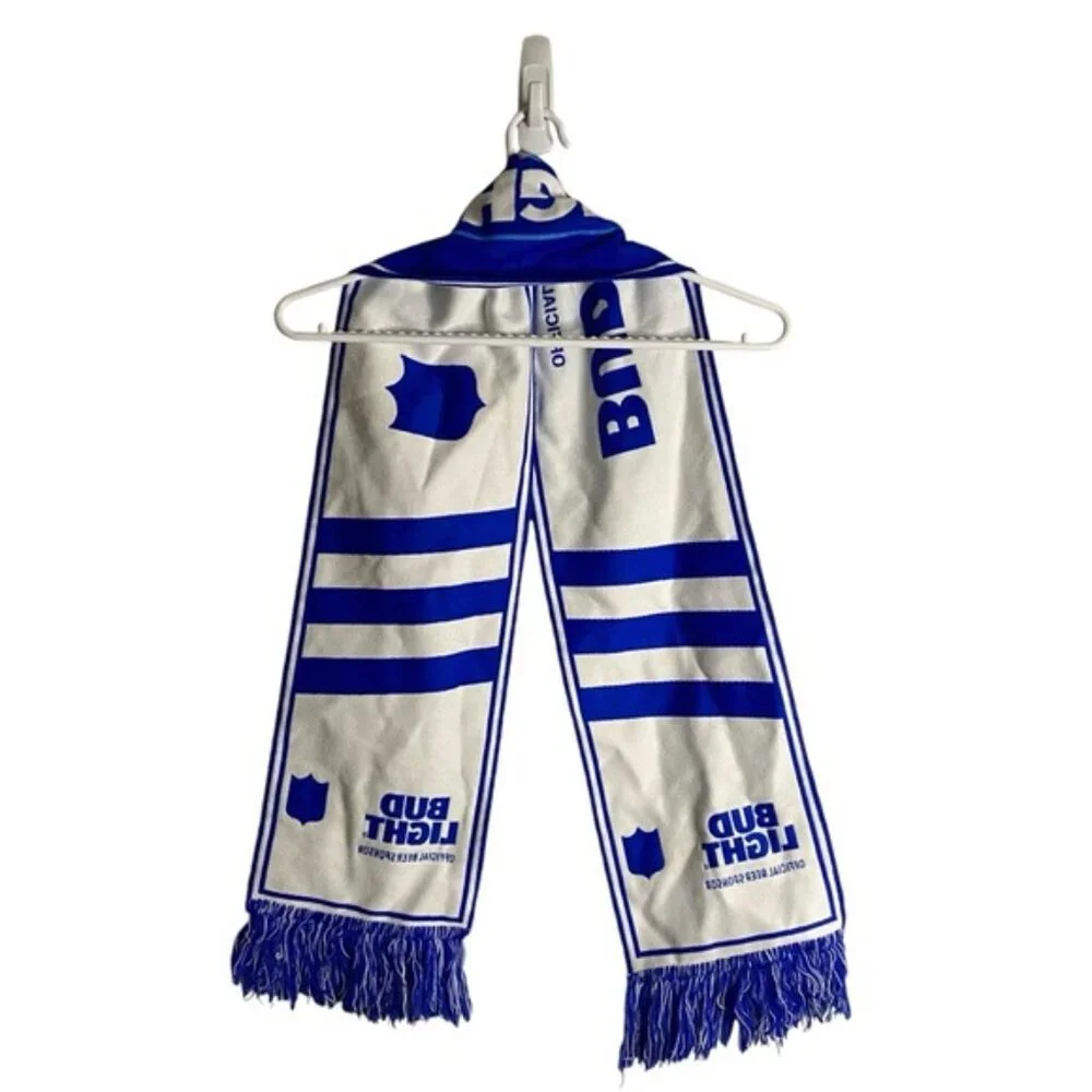 NFL x Bud Light Blue/White Knit Fringed Scarf